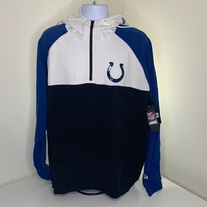 Indianapolis Colts New Era Gametime Quarter-Zip Hoodie Jacket - Black/White